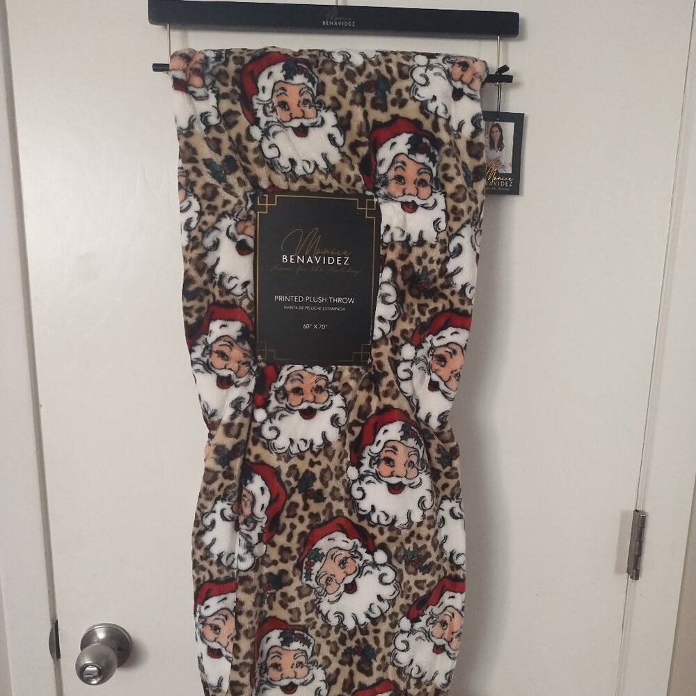 Santa Claus leopard print blanket